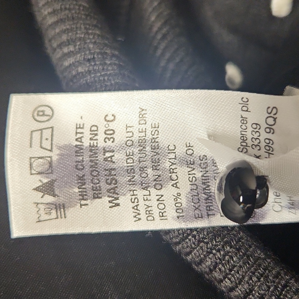 Marks & Spencer black polka-dot button-down 3D knit cardigan sweater - Picture 10 of 13